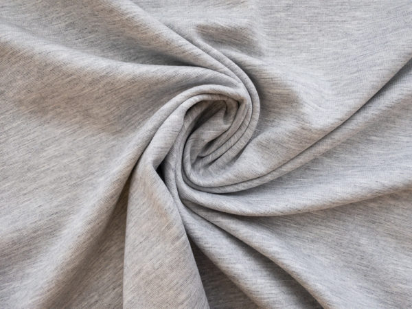 Designer Deadstock - Rayon/Nylon Ponte Knit - Heather Grey