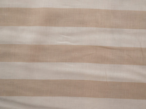 Lady McElroy – Printed Stripe Linen – Cream/Wheat