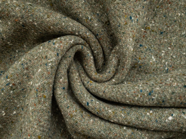 Italian Designer Deadstock - Wool/Polyester Tweed Coating - Lichen