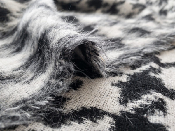 European Designer Deadstock – Wool/Polyester/Mohair Coating – Large Houndstooth