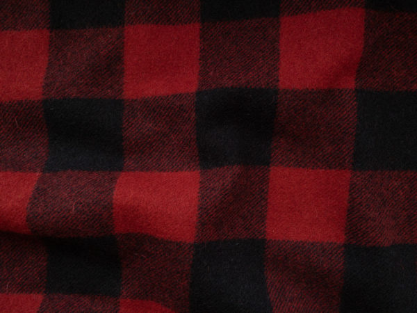 Italian Designer Deadstock – Wool Coating - Buffalo Plaid - Red/Black