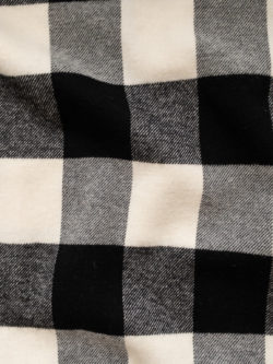 Italian Designer Deadstock – Wool/Polyester Flannel – Buffalo Plaid - Cream/Black