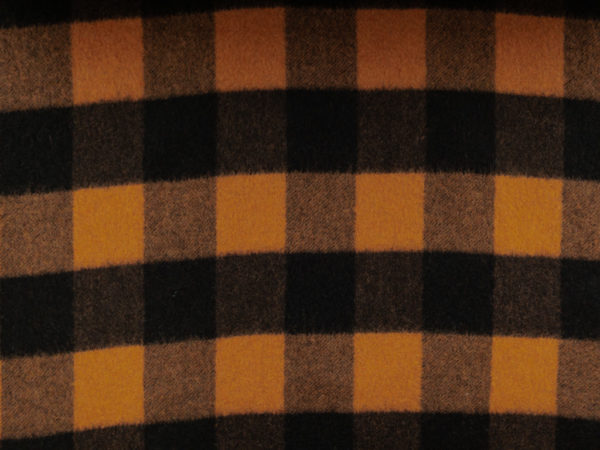 Italian Designer Deadstock – Wool/Polyester Coating - Buffalo Plaid - Apricot/Black