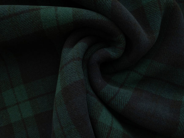 Italian Designer Deadstock – Double Faced Wool Coating - Spruce Plaid