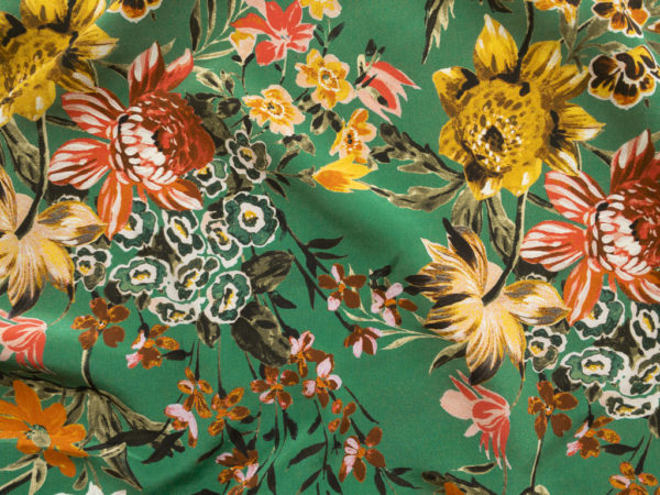 Amour Vert - Sandwashed Silk Crepe de Chine - Autumnal Floral