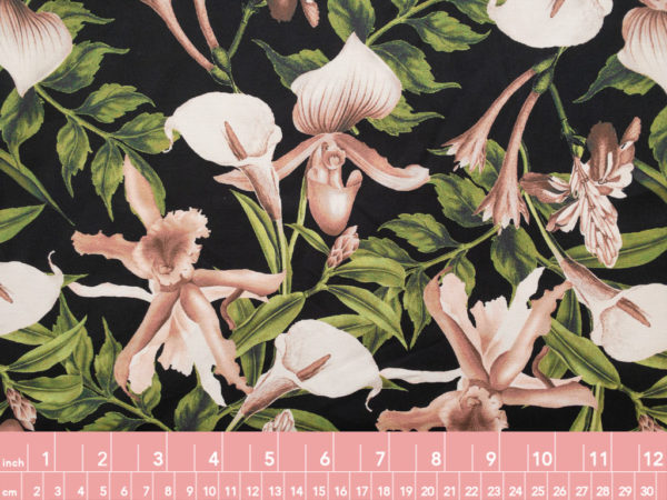 Amour Vert - Stretch Cotton/Spandex Twill - Calla Lily - Taupe/Black