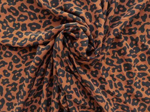 Amour Vert - Sandwashed Silk Crepe de Chine - Animal Print - Brown/Black