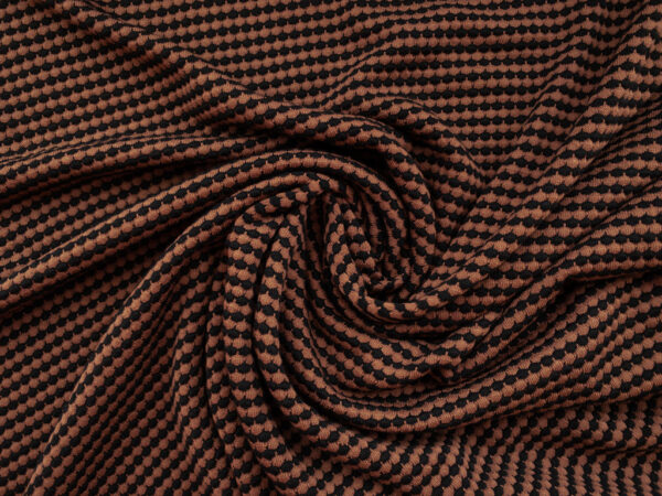 Amour Vert - Viscose/Organic Cotton Scallop Knit - Chestnut/Black