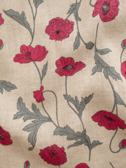 Hokkoh - Linen - Fresh Poppies - Natural/Pink