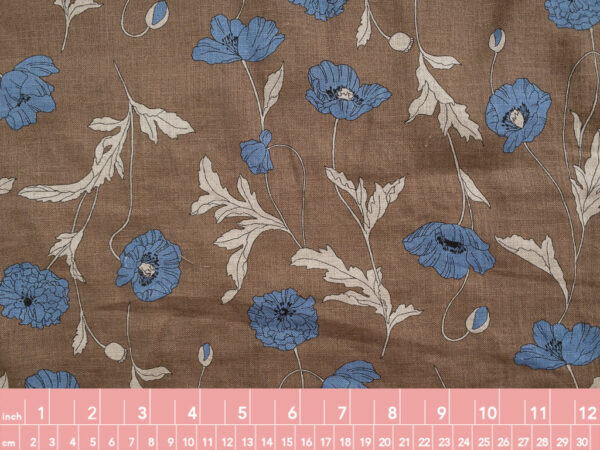 Hokkoh - Linen - Fresh Poppies - Brown/Blue