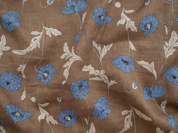 Hokkoh - Linen - Fresh Poppies - Brown/Blue