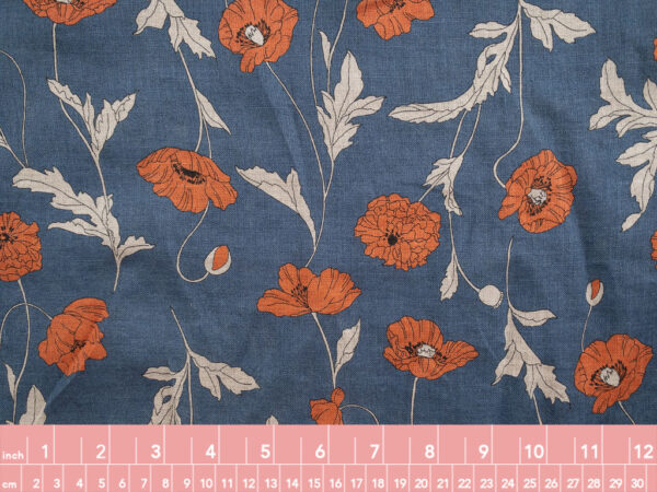 Hokkoh - Linen - Fresh Poppies - Navy/Orange