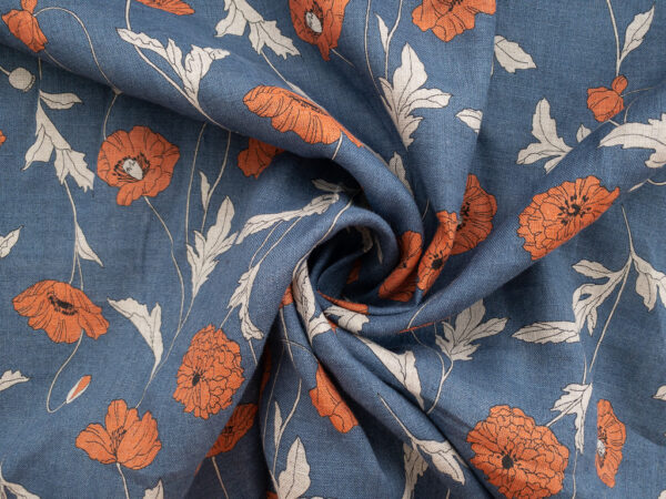 Hokkoh - Linen - Fresh Poppies - Navy/Orange