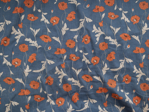 Hokkoh - Linen - Fresh Poppies - Navy/Orange