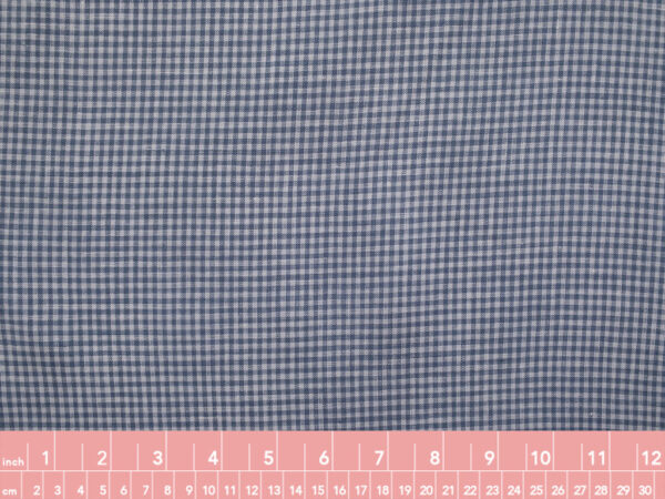 British Designer Deadstock - Yarn Dyed Linen - Grey Gingham