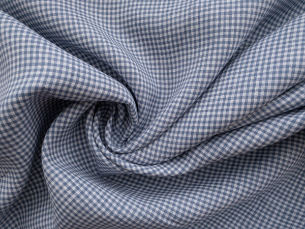 British Designer Deadstock - Yarn Dyed Linen - Grey Gingham