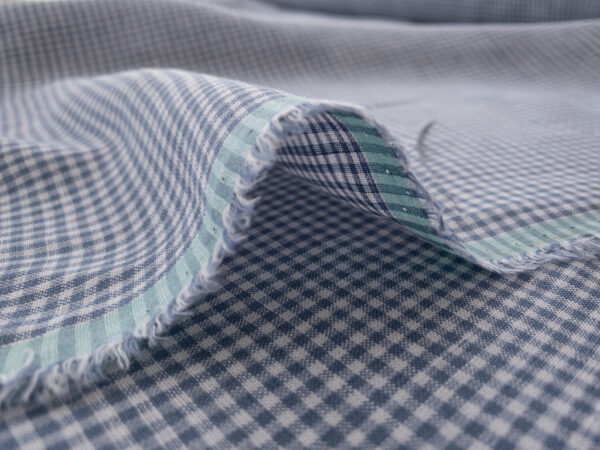 British Designer Deadstock - Yarn Dyed Linen - Grey Gingham