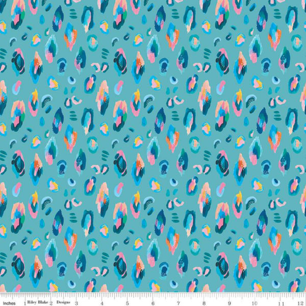 Quilting Cotton - Kindness, Always - Leopard - Teal