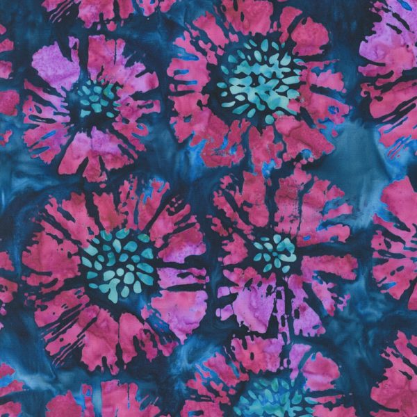 Artisan  Cotton Batik - Meadow Fresh  - Dried Flowers - Petunia