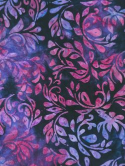 Artisan  Cotton Batik - Meadow Fresh  - Dancing Vines - Larkspur