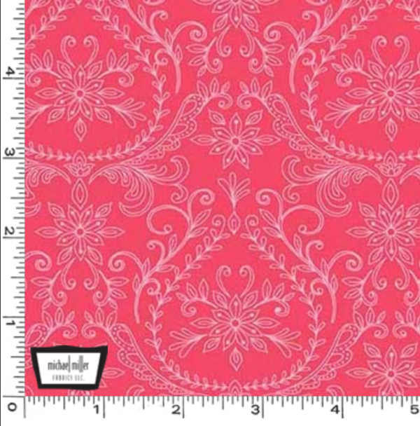 Quilting Cotton – Elephant Cavalcade – Vignettes – Coral