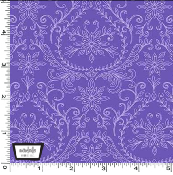 Quilting Cotton – Elephant Cavalcade – Vignettes – Purple