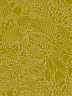 Quilting Cotton – Hopscotch - Stitched - Brass