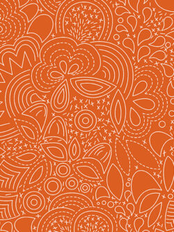 Quilting Cotton – Hopscotch - Stitched - Paprika