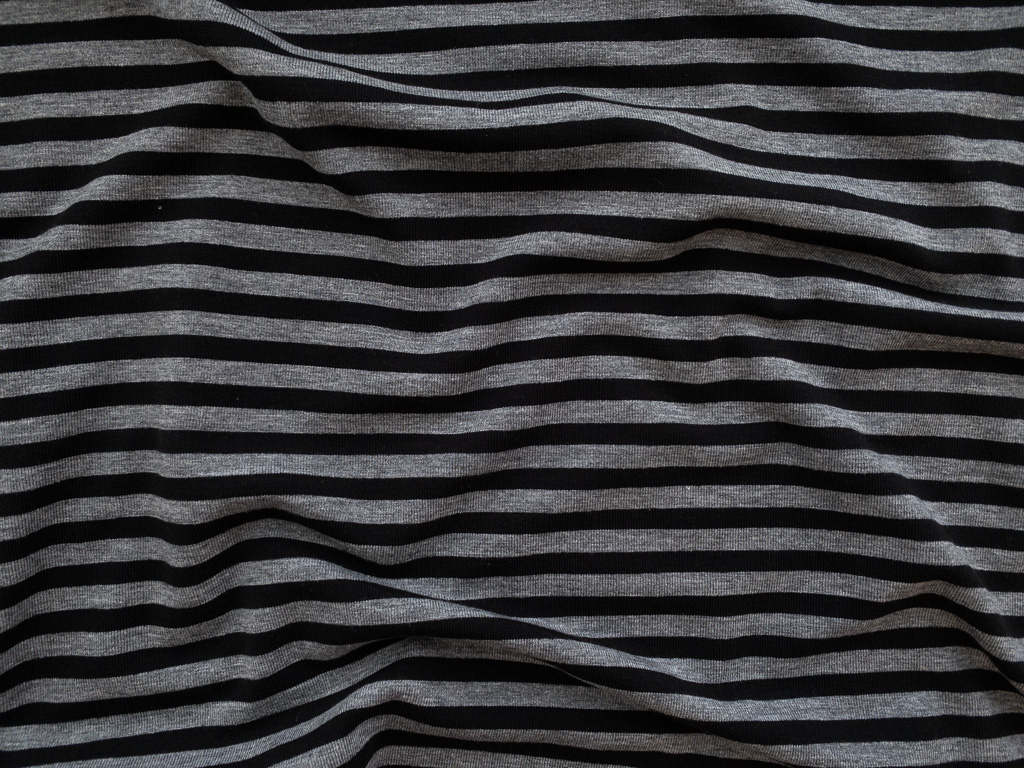 British Designer Deadstock - Viscose/Spandex Jersey - Grey/Black Stripe ...