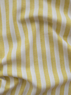 British Designer Deadstock – Yarn Dyed Linen/Viscose – Mustard/White Stripe