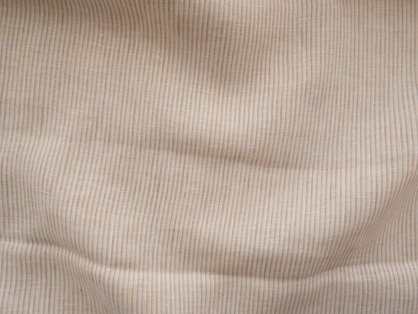 British Designer Deadstock – Yarn Dyed Linen – Natural/Cream Stripe