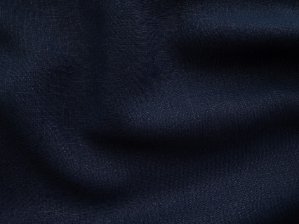 British Designer Deadstock – Indigo Dyed Linen – Indigo Blue ...