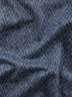 European Designer Deadstock – Cotton Stretch Woven - Blue Diamond