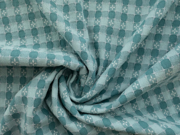 Japanese Textured Yarn Dyed Cotton - Aqua