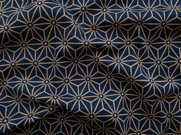 Japanese Cotton Sheeting - Large Asanoha - Indigo