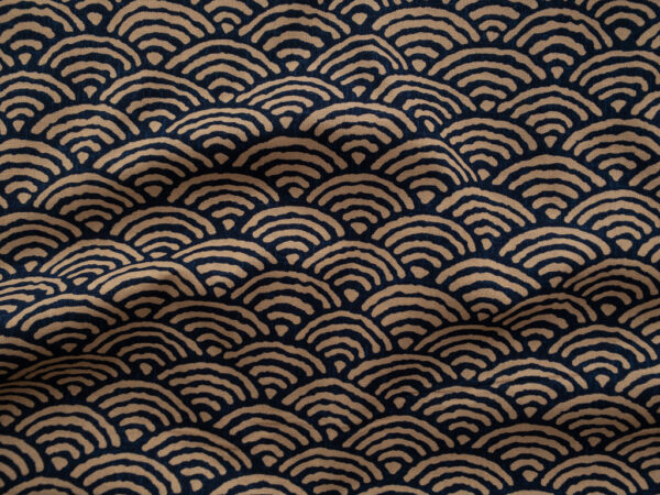 Japanese Cotton Sheeting - Large Seigaiha - Indigo