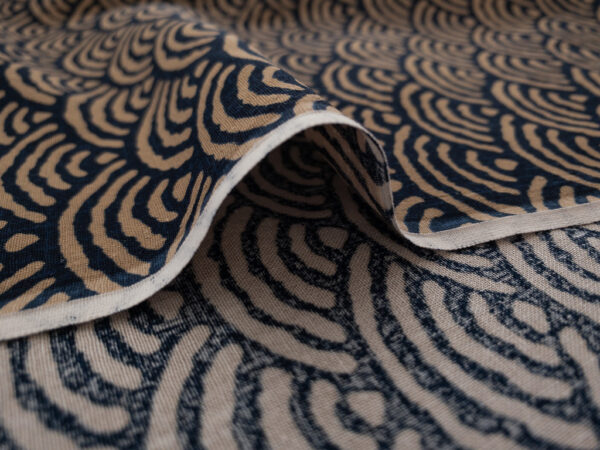 Japanese Cotton Sheeting - Large Seigaiha - Indigo