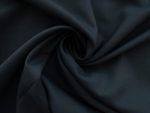 European Designer Deadstock- Wool/Polyester Cavalry Twill – Smoke Blue