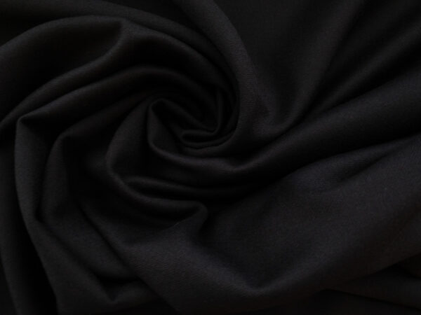 European Designer Deadstock – Venetian Wool Gabardine Suiting – Black