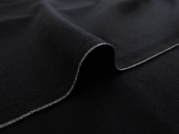 European Designer Deadstock – Venetian Wool Gabardine Suiting – Black