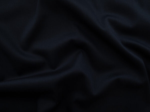 European Designer Deadstock – Cotton/Spandex Stretch Sateen Shirting – Navy