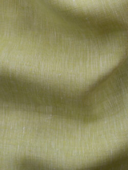 Japanese Designer Deadstock – Yarn Dyed Linen Chambray – Lemongrass