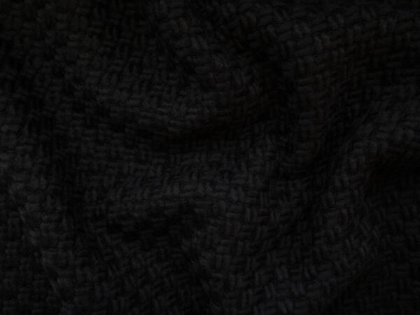 European Designer Deadstock - Wool/Polyester Boucle - Black