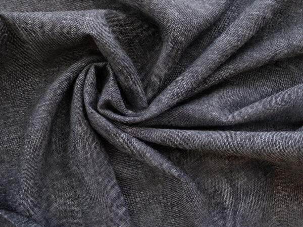 Japanese Designer Deadstock - Linen/Rayon Yarn Dyed - Charcoal