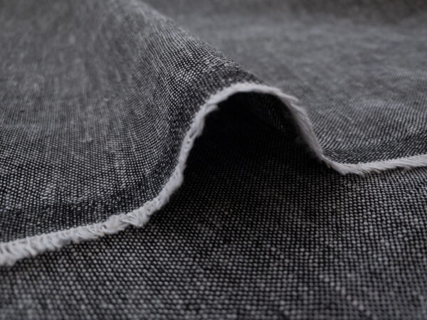 Japanese Designer Deadstock - Linen/Rayon Yarn Dyed - Charcoal