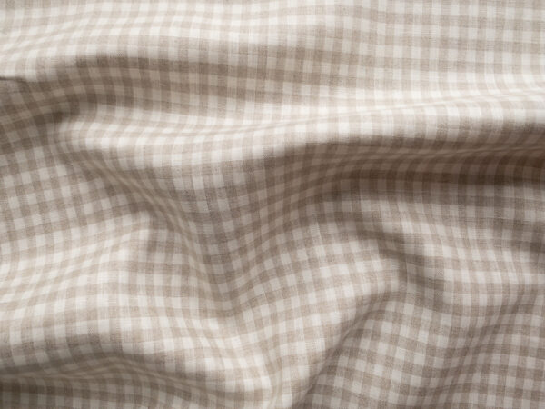 Yarn Dyed Linen - Gingham - Natural/Cream