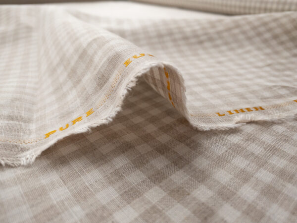 Yarn Dyed Linen - Gingham - Natural/Cream