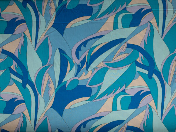 Rayon Poplin - Fractured Flora - Aqua