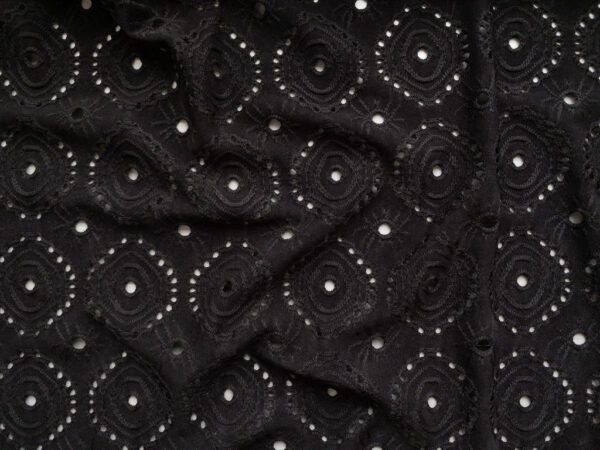 Polyester/Spandex Knit Eyelet - Black