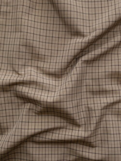 Japanese Designer Deadstock - Silk/Viscose Taffeta - Latte Plaid